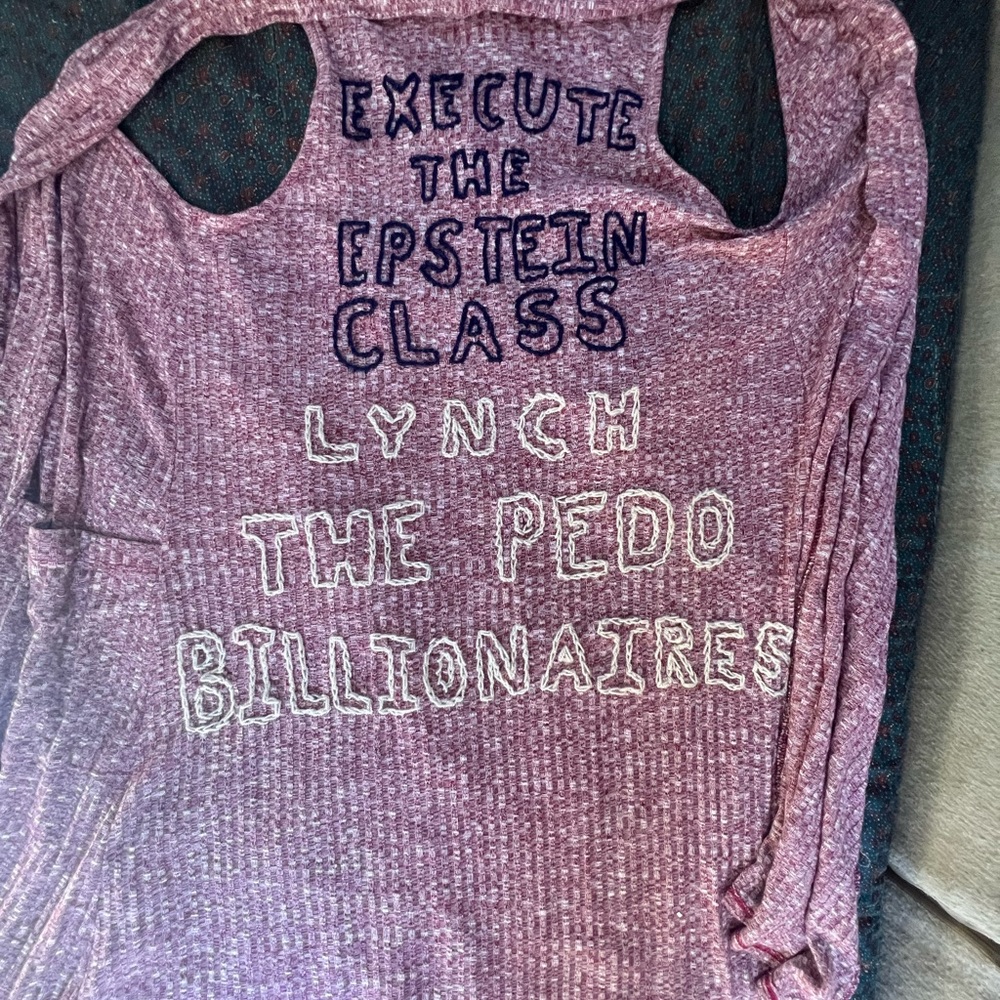 Women's Sleeveless maxi vest with ANTIFA/protest sentiment